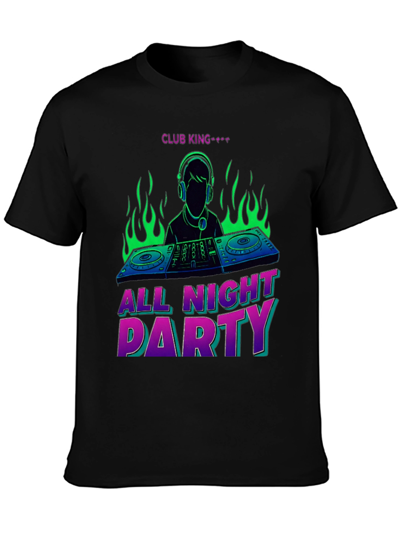 Club King All Night Party DJ Graphic T-Shirt