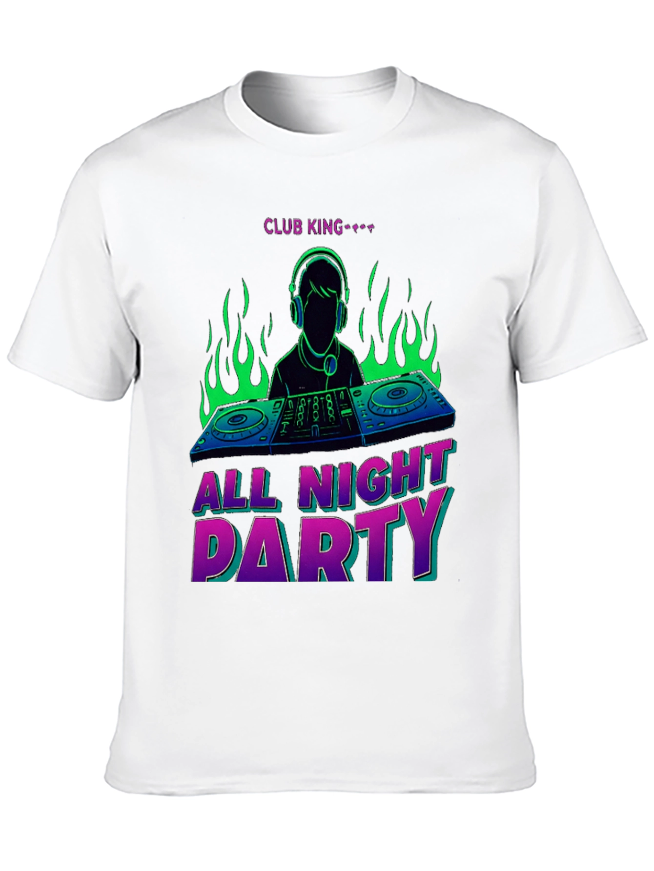 Club King All Night Party DJ Graphic T-Shirt