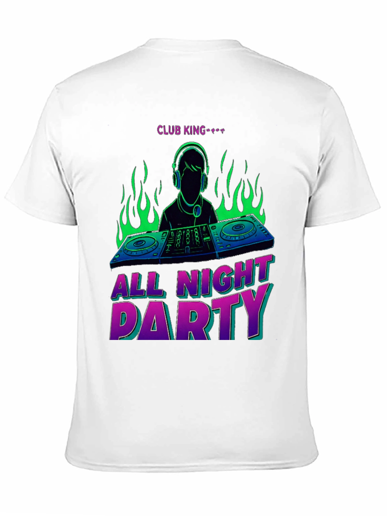 Club King All Night Party DJ Graphic T-Shirt