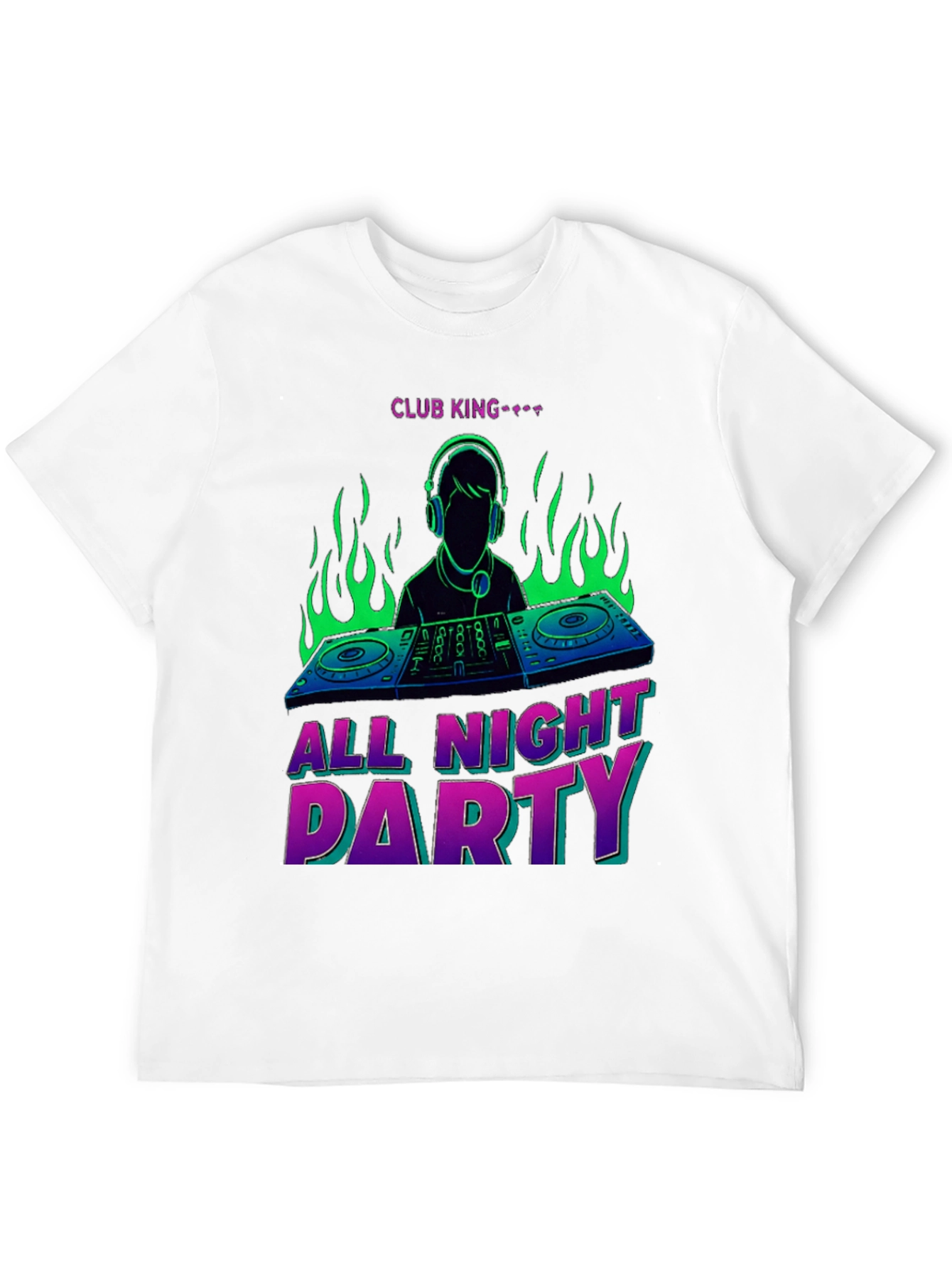 Club King All Night Party DJ Graphic T-Shirt