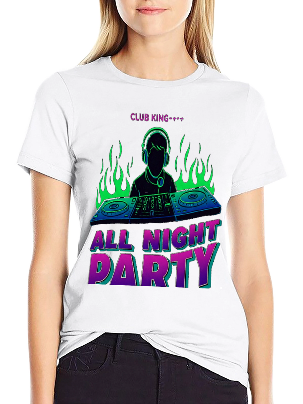 Club King All Night Party DJ Graphic T-Shirt