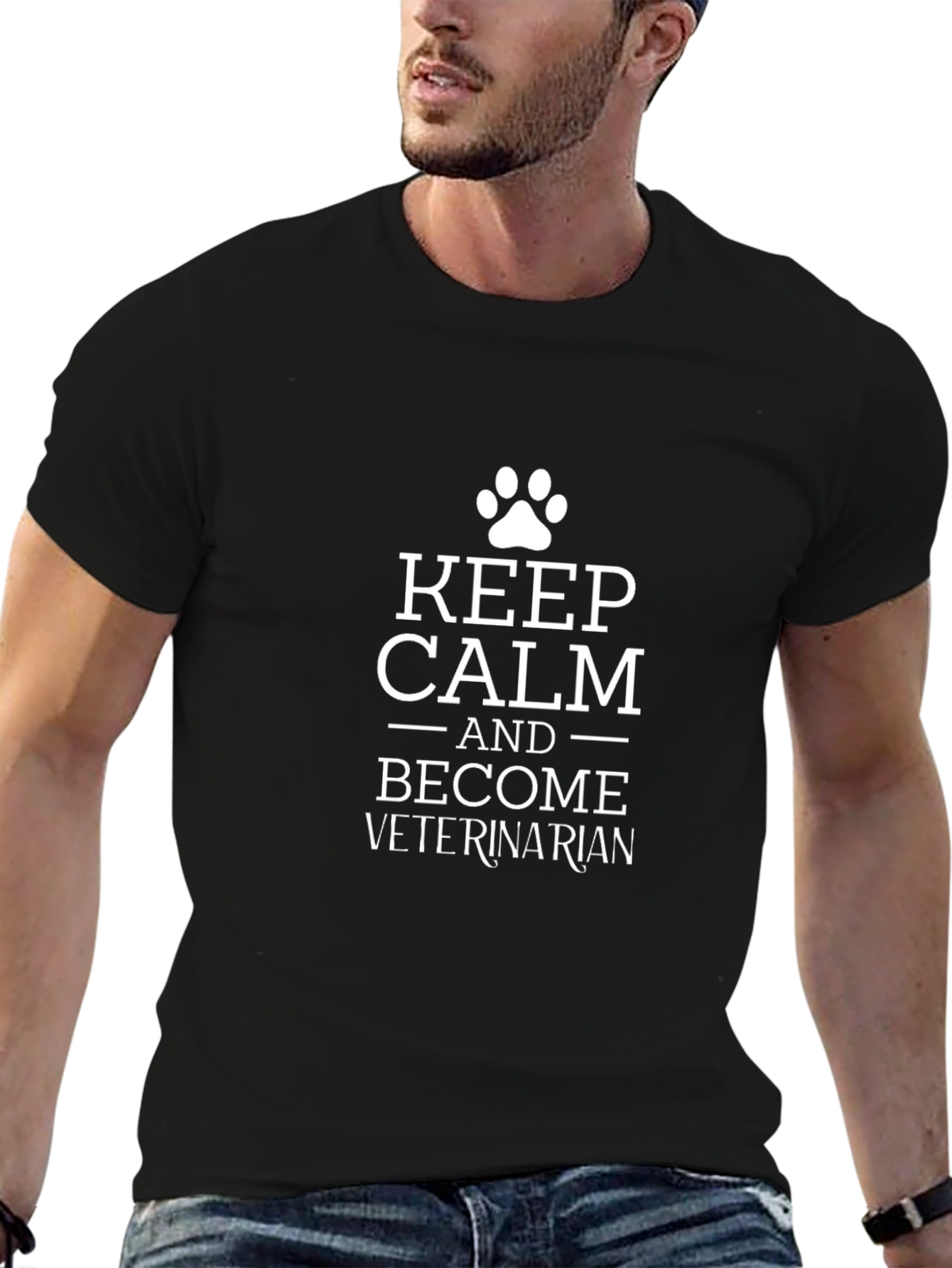 Keep Calm Veterinarian Black T-Shirt