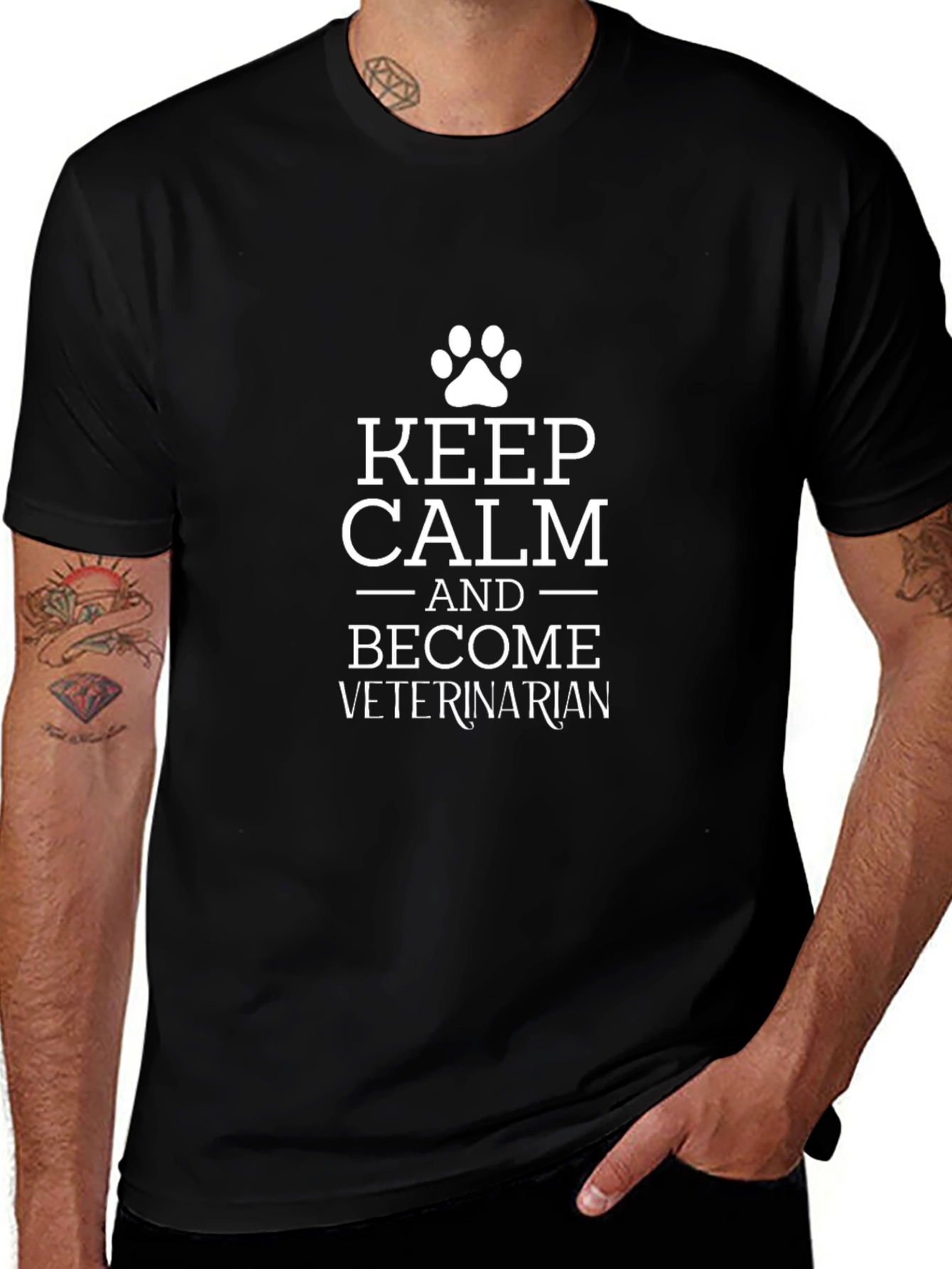Keep Calm Veterinarian Black T-Shirt