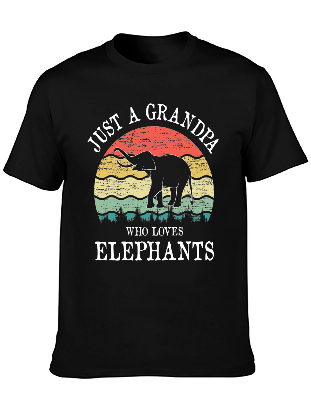 Elephant Grandpa Graphic Tee - Perfect Gift!