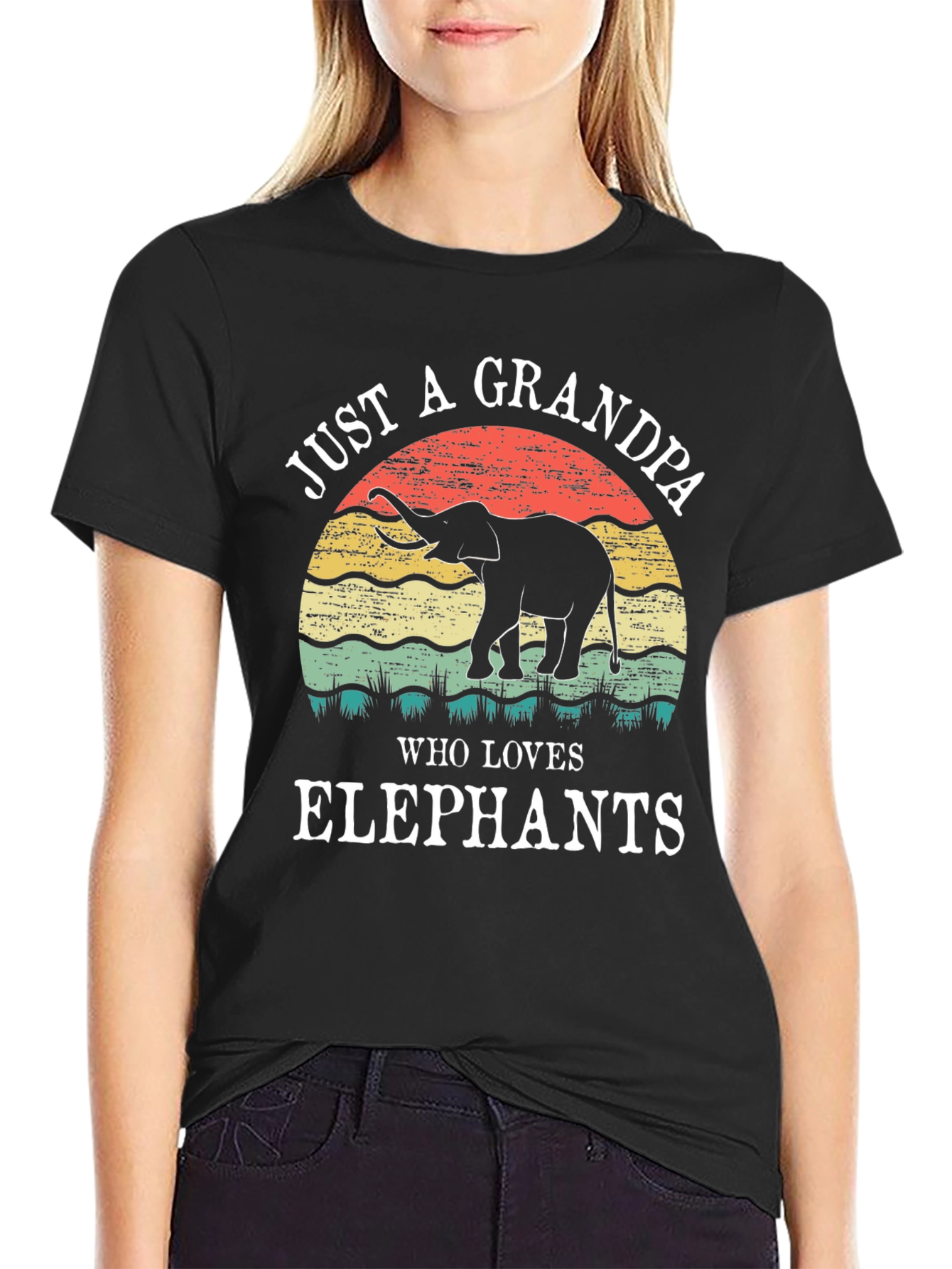 Elephant Grandpa Graphic Tee - Perfect Gift!