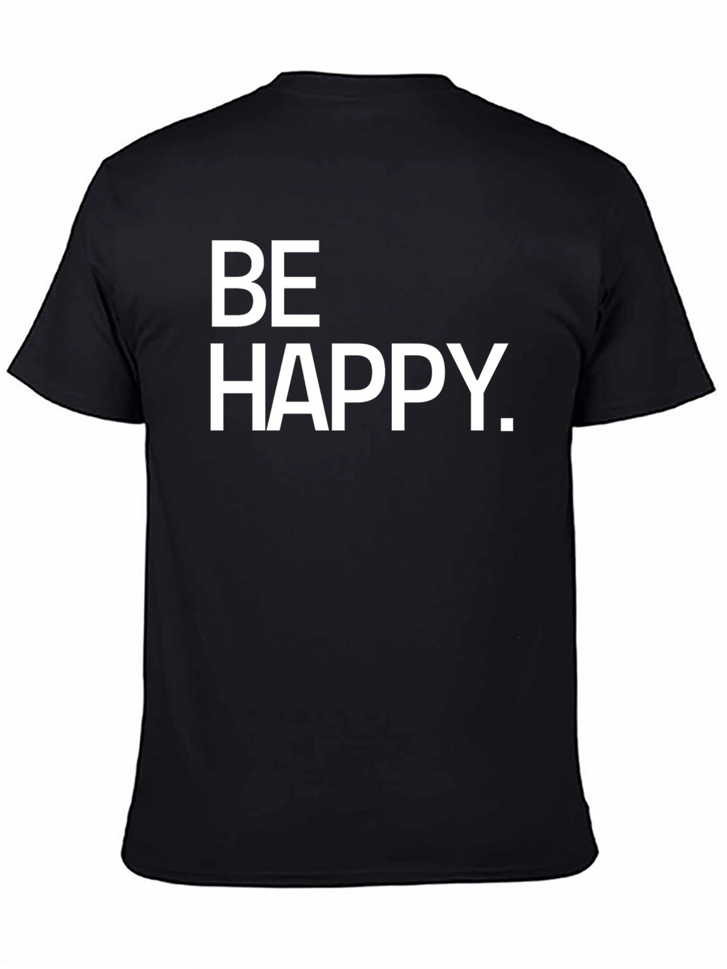 Be Happy Graphic Tee - Black Casual T-Shirt