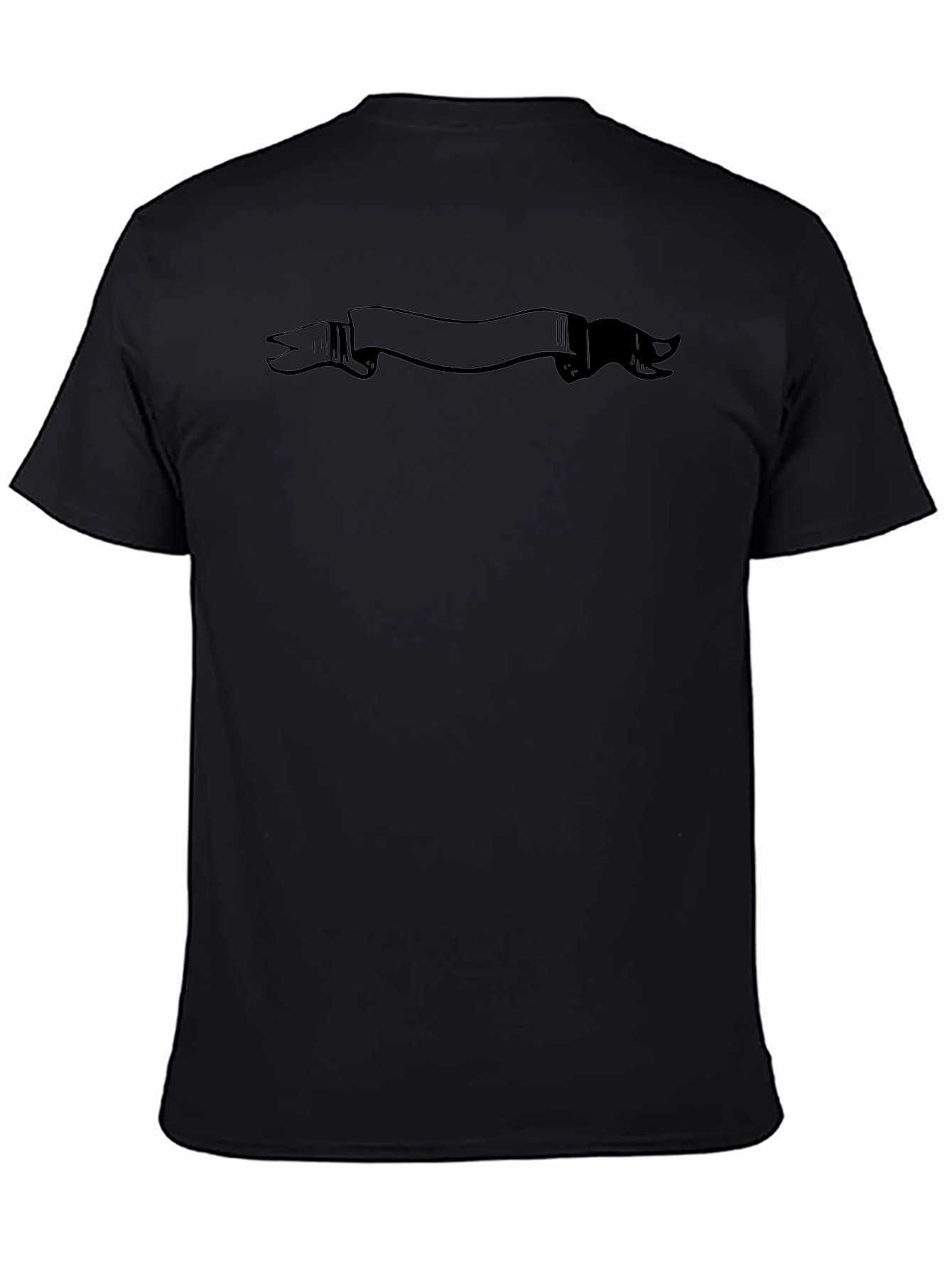 Mens Black Graphic T-Shirt with Banner Design