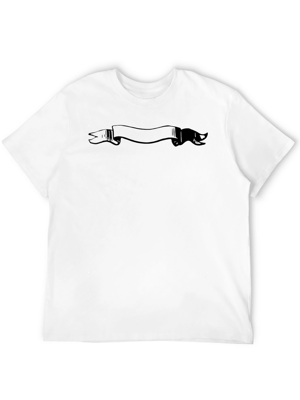 Mens Black Graphic T-Shirt with Banner Design