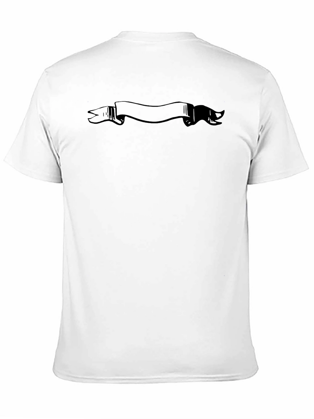 Mens Black Graphic T-Shirt with Banner Design