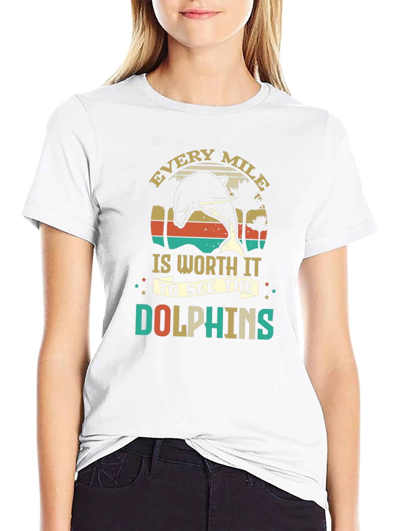Retro Dolphin Graphic T-Shirt