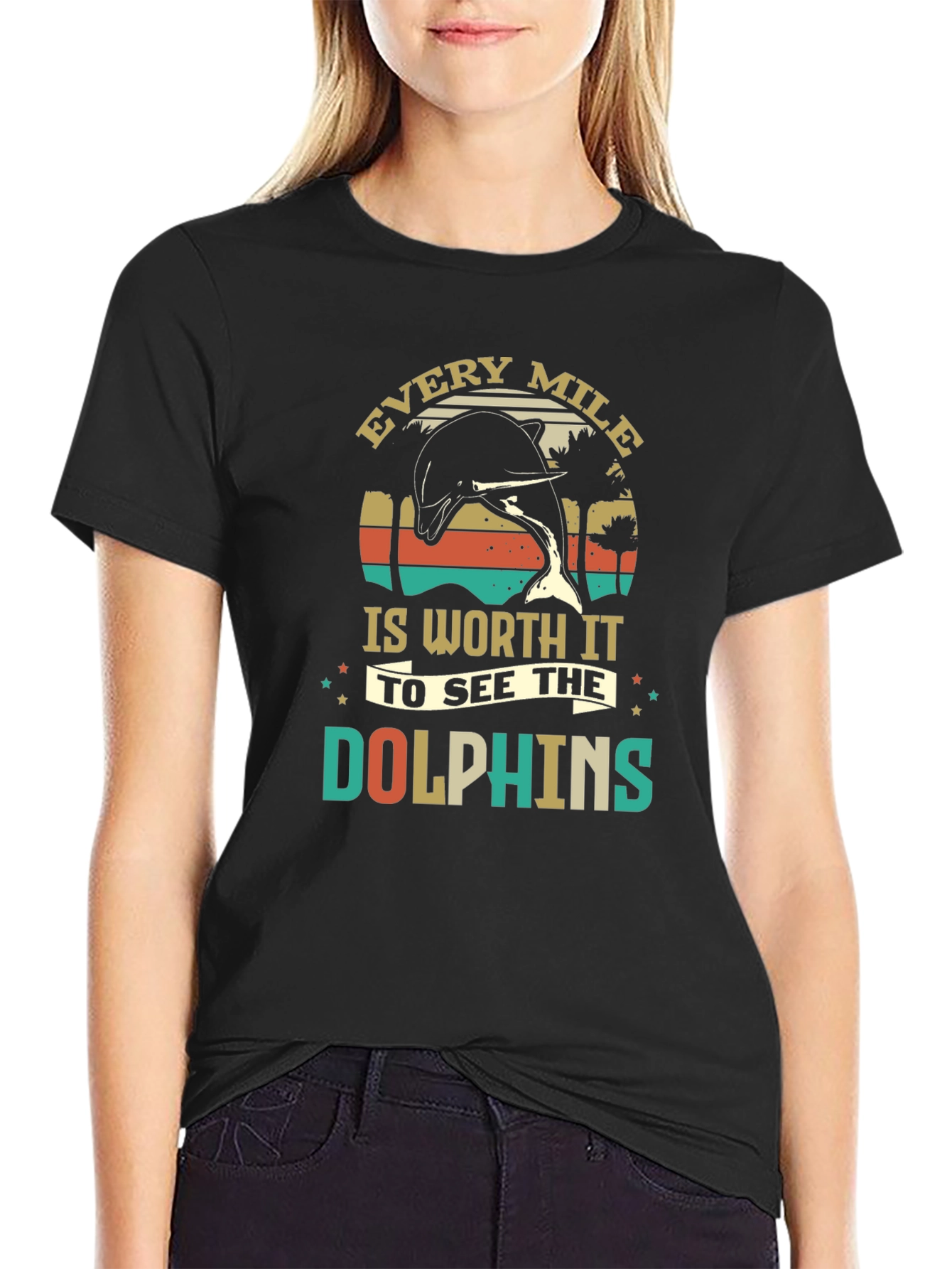 Retro Dolphin Graphic T-Shirt