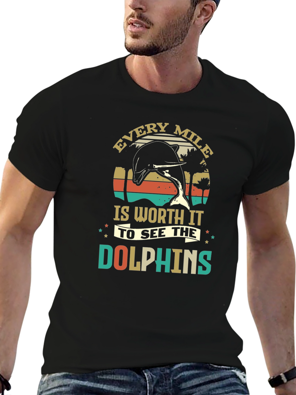 Retro Dolphin Graphic T-Shirt