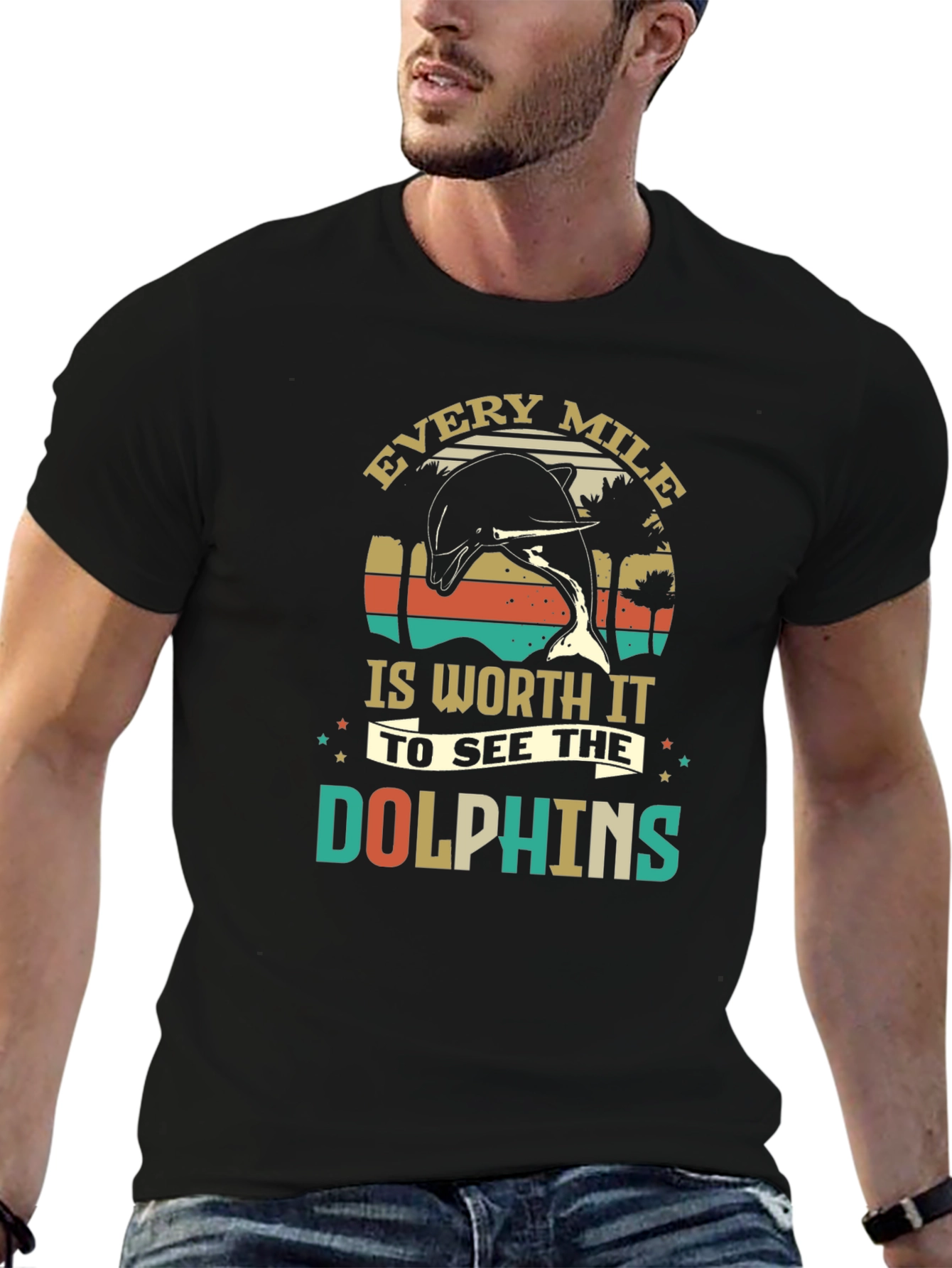 Retro Dolphin Graphic T-Shirt