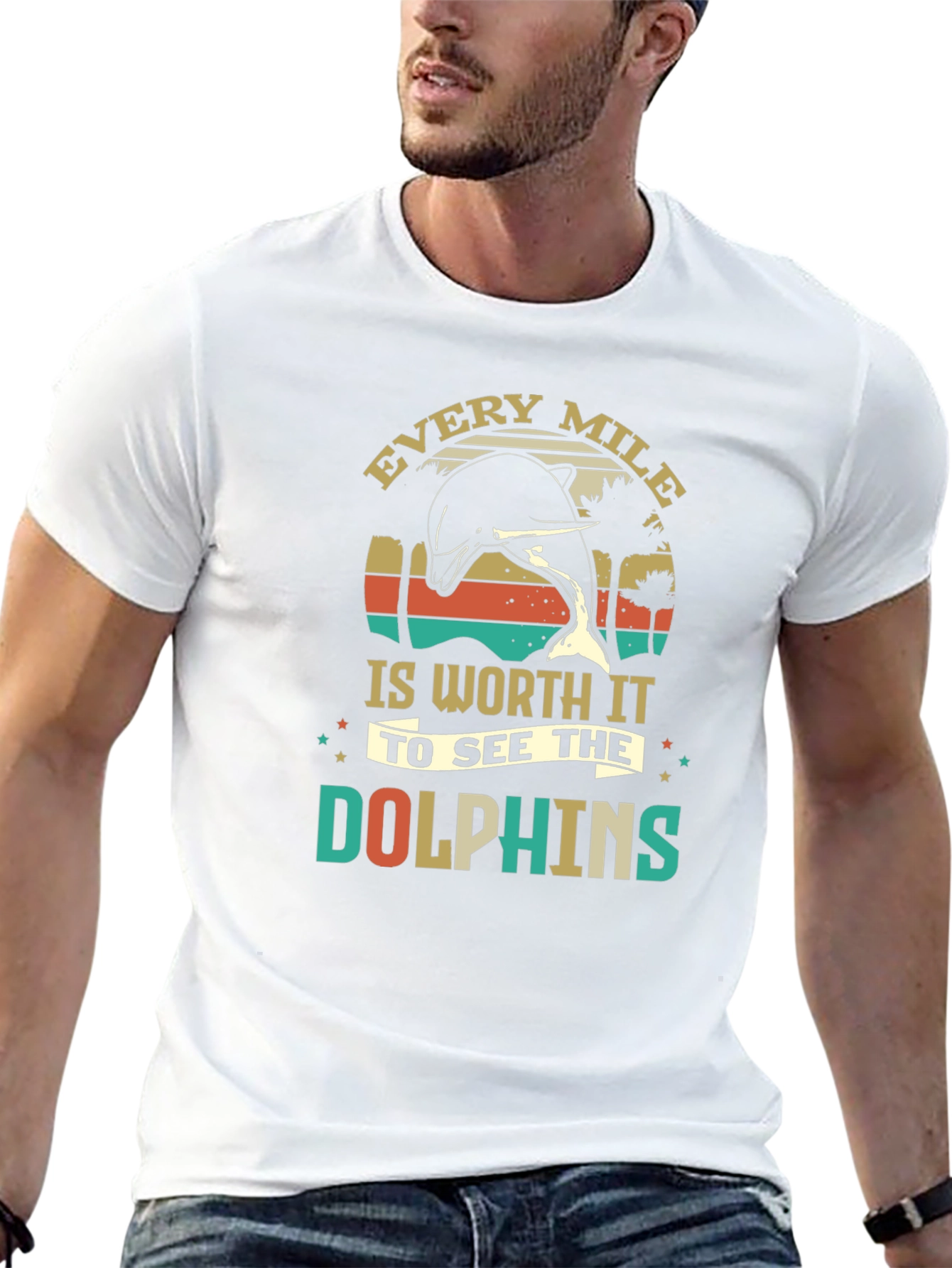Retro Dolphin Graphic T-Shirt