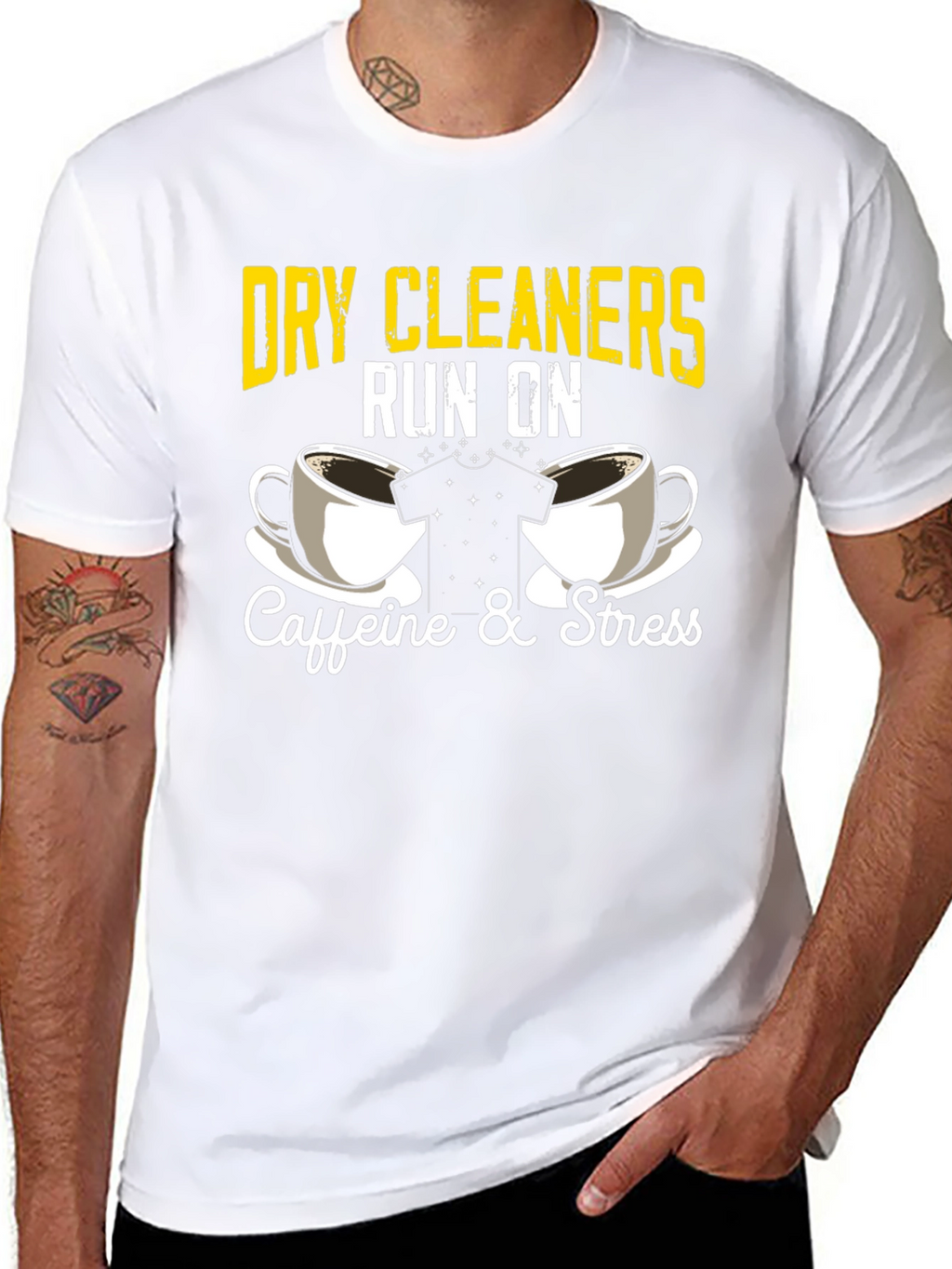 Dry Cleaners Caffeine & Stress Graphic T-Shirt