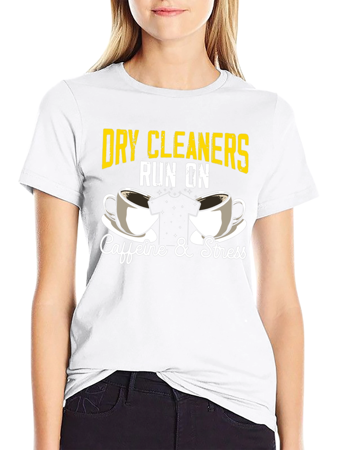 Dry Cleaners Caffeine & Stress Graphic T-Shirt