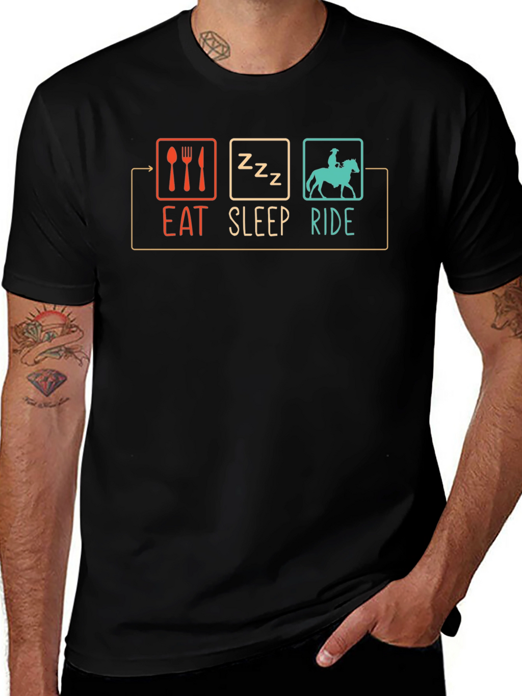 Eat Sleep Ride T-Shirt - Horse Lover Tee