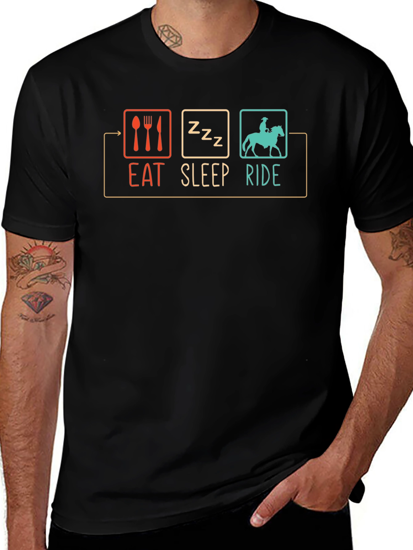 Eat Sleep Ride T-Shirt - Horse Lover Tee