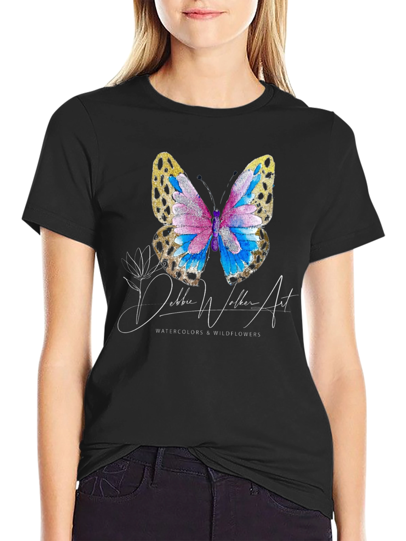 Butterfly Watercolor T-Shirt - Nature Inspired Art Tee