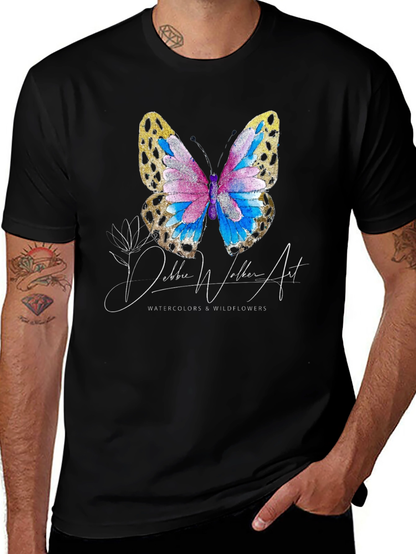 Butterfly Watercolor T-Shirt - Nature Inspired Art Tee