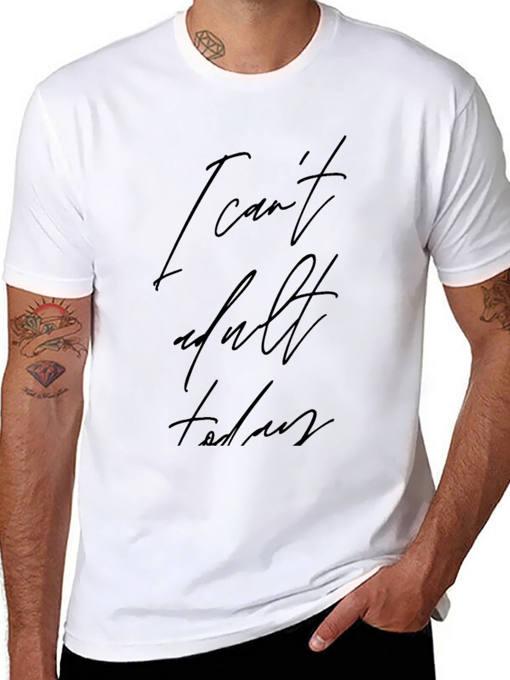 I Cant Adult Today Black Graphic Tee