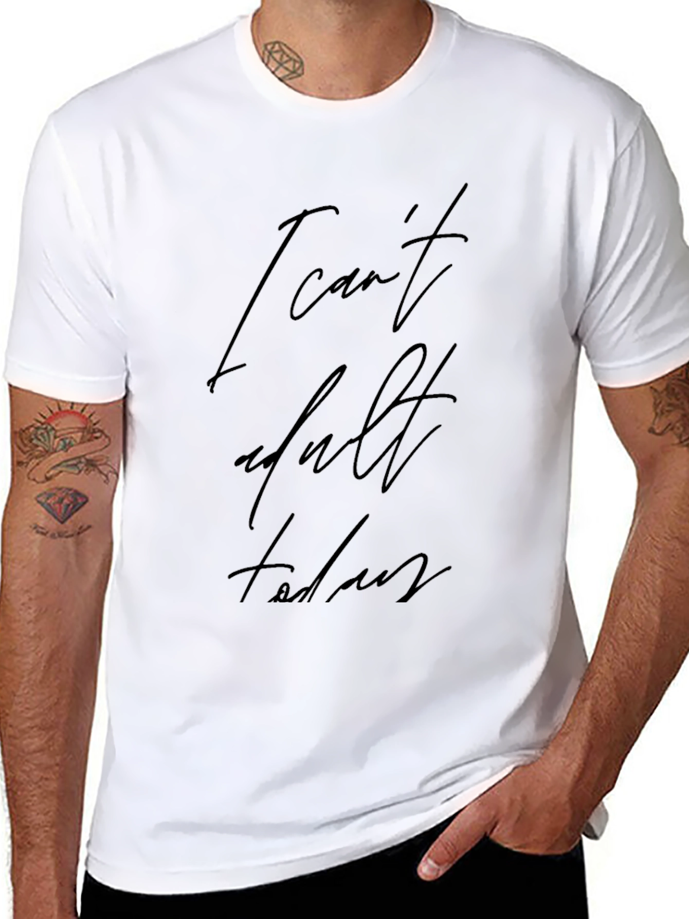 I Cant Adult Today Black Graphic Tee