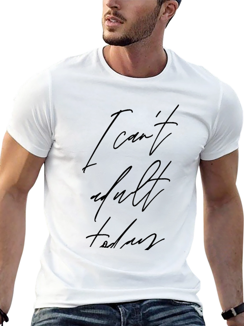 I Cant Adult Today Black Graphic Tee