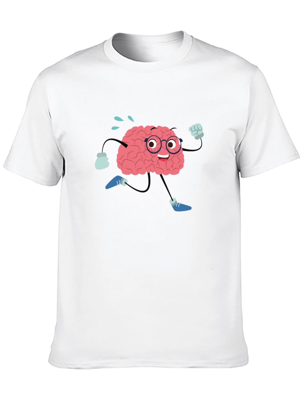 Brain Running Cartoon T-Shirt