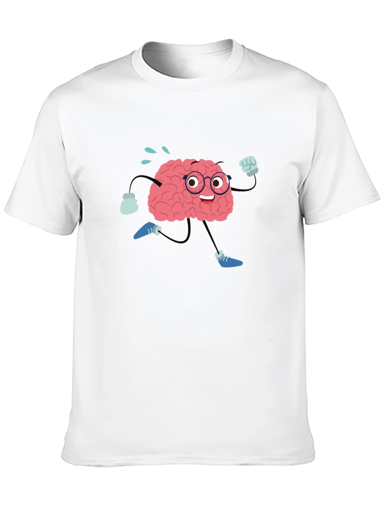 Brain Running Cartoon T-Shirt