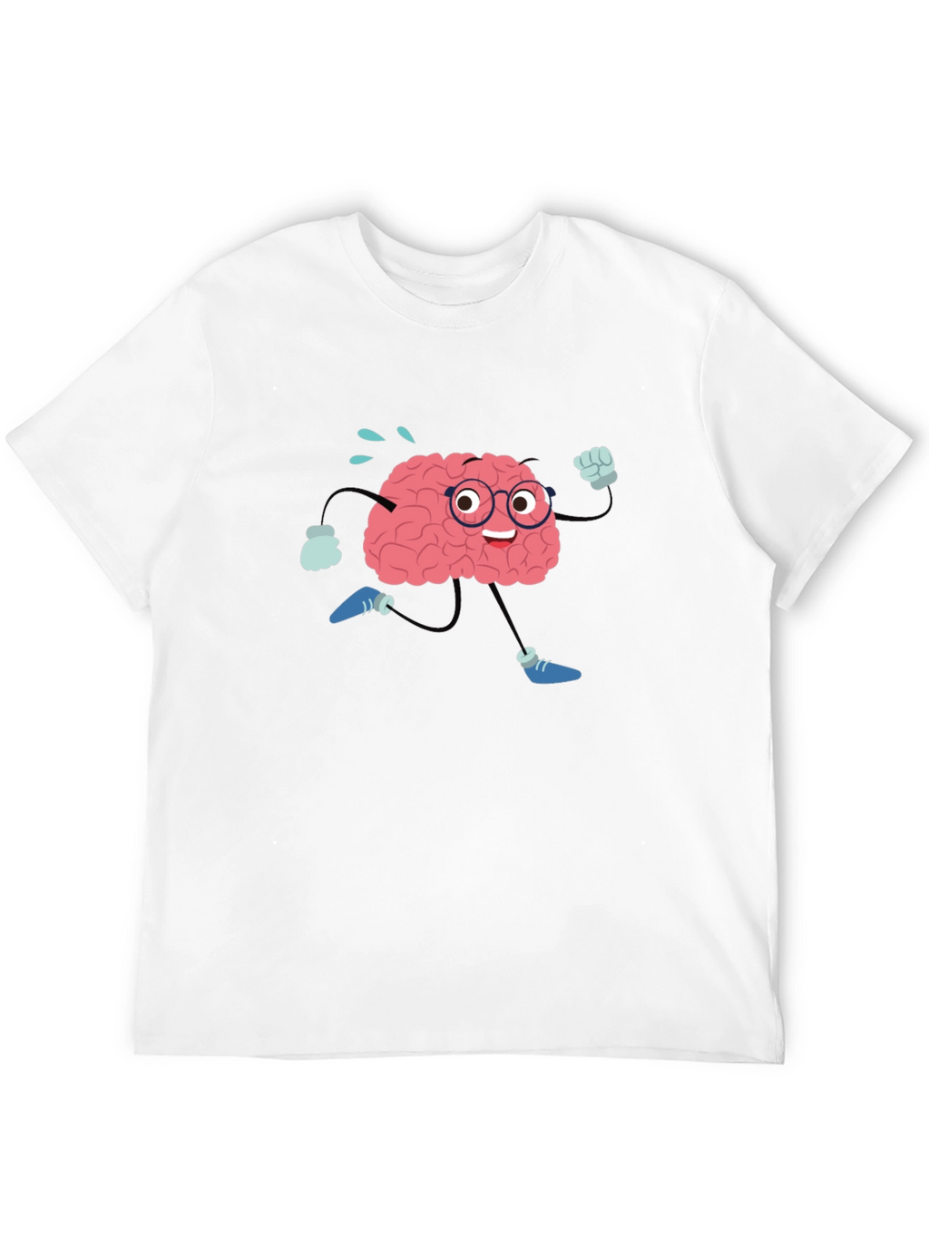 Brain Running Cartoon T-Shirt