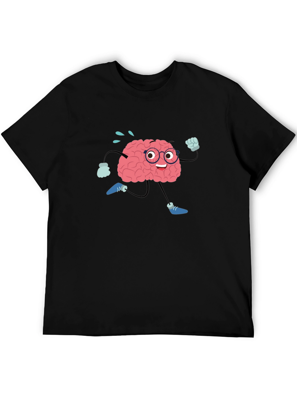 Brain Running Cartoon T-Shirt