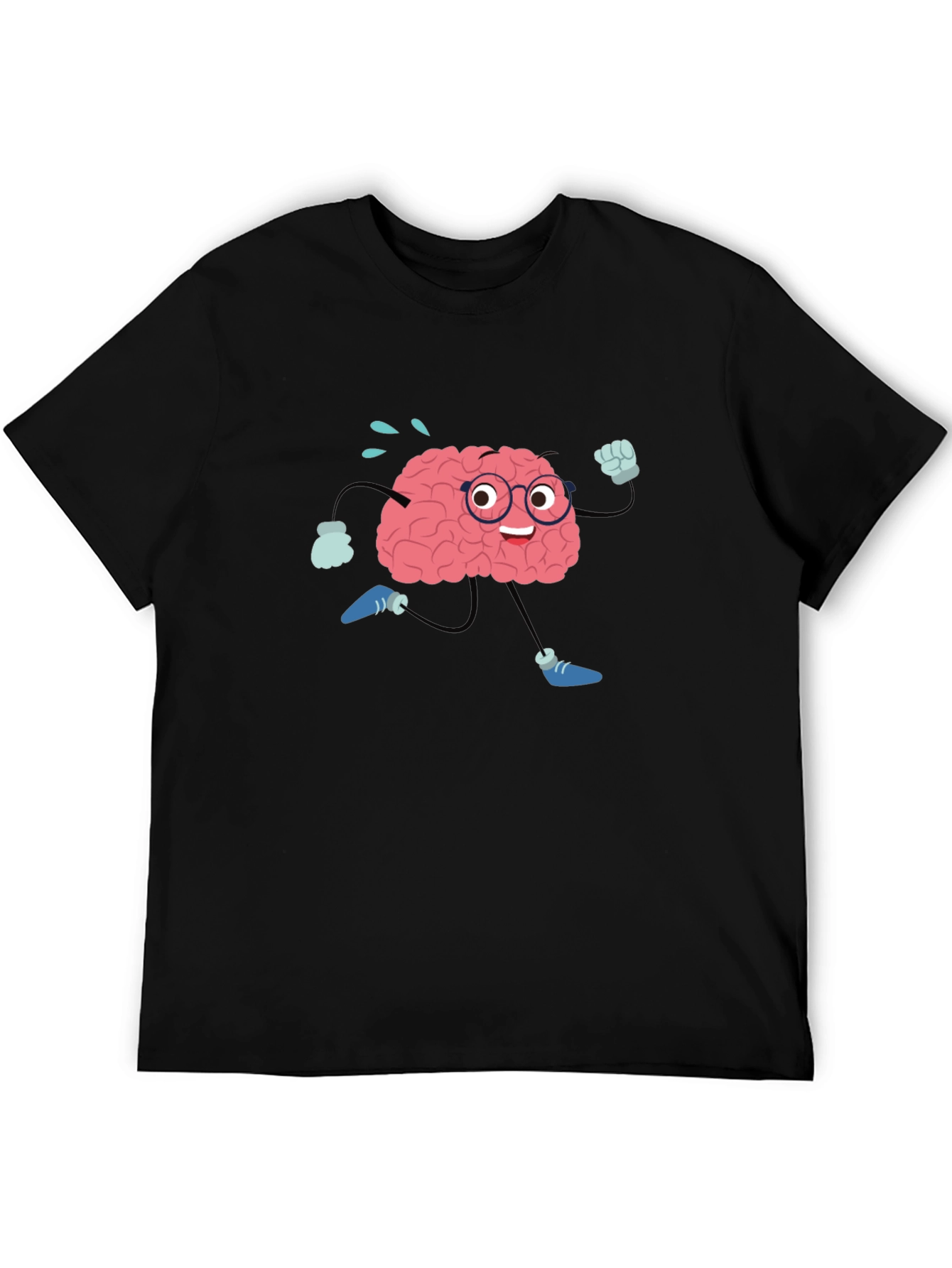 Brain Running Cartoon T-Shirt