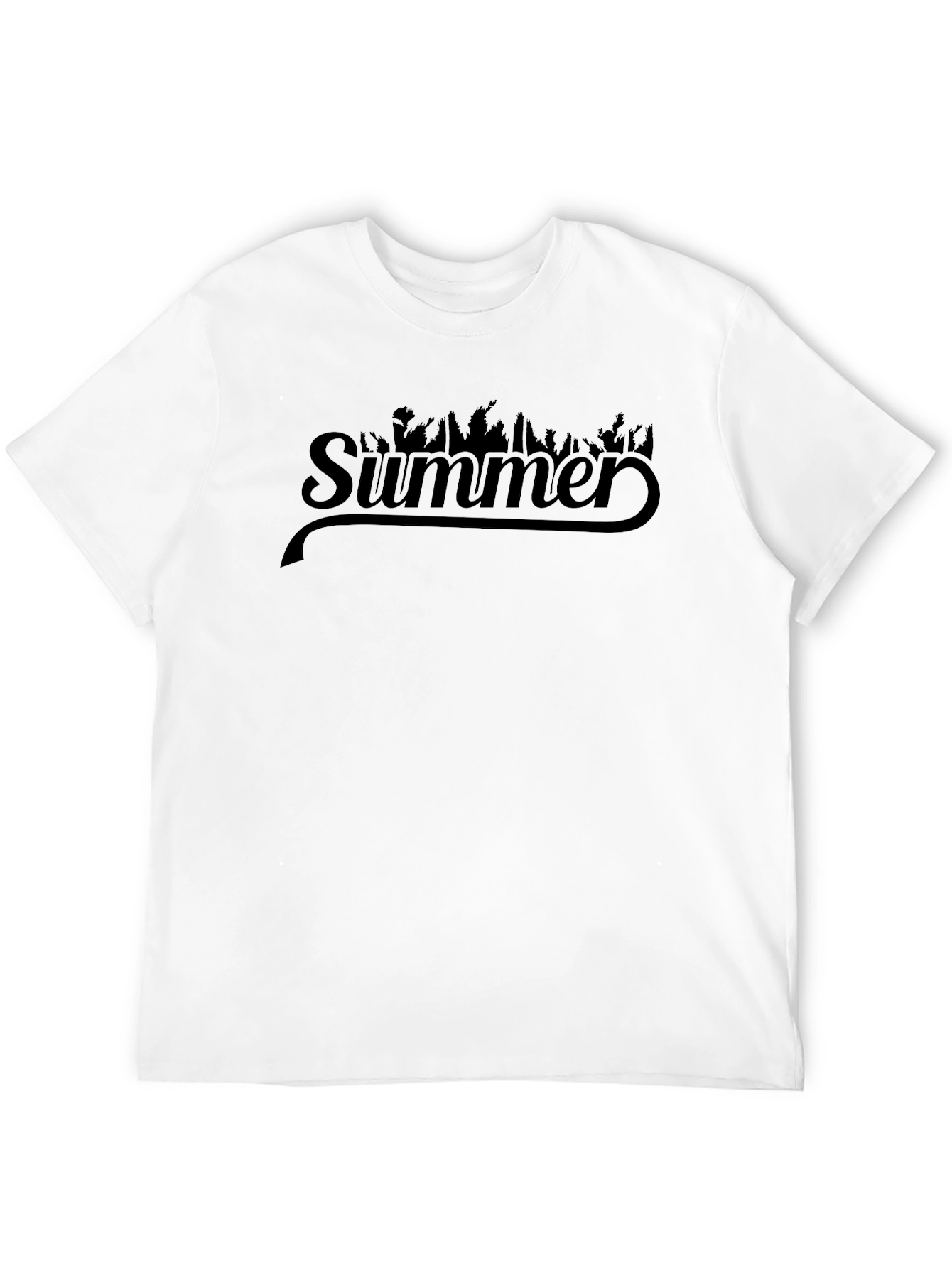 Summer Graphic Tee - Black Crew Neck T-Shirt