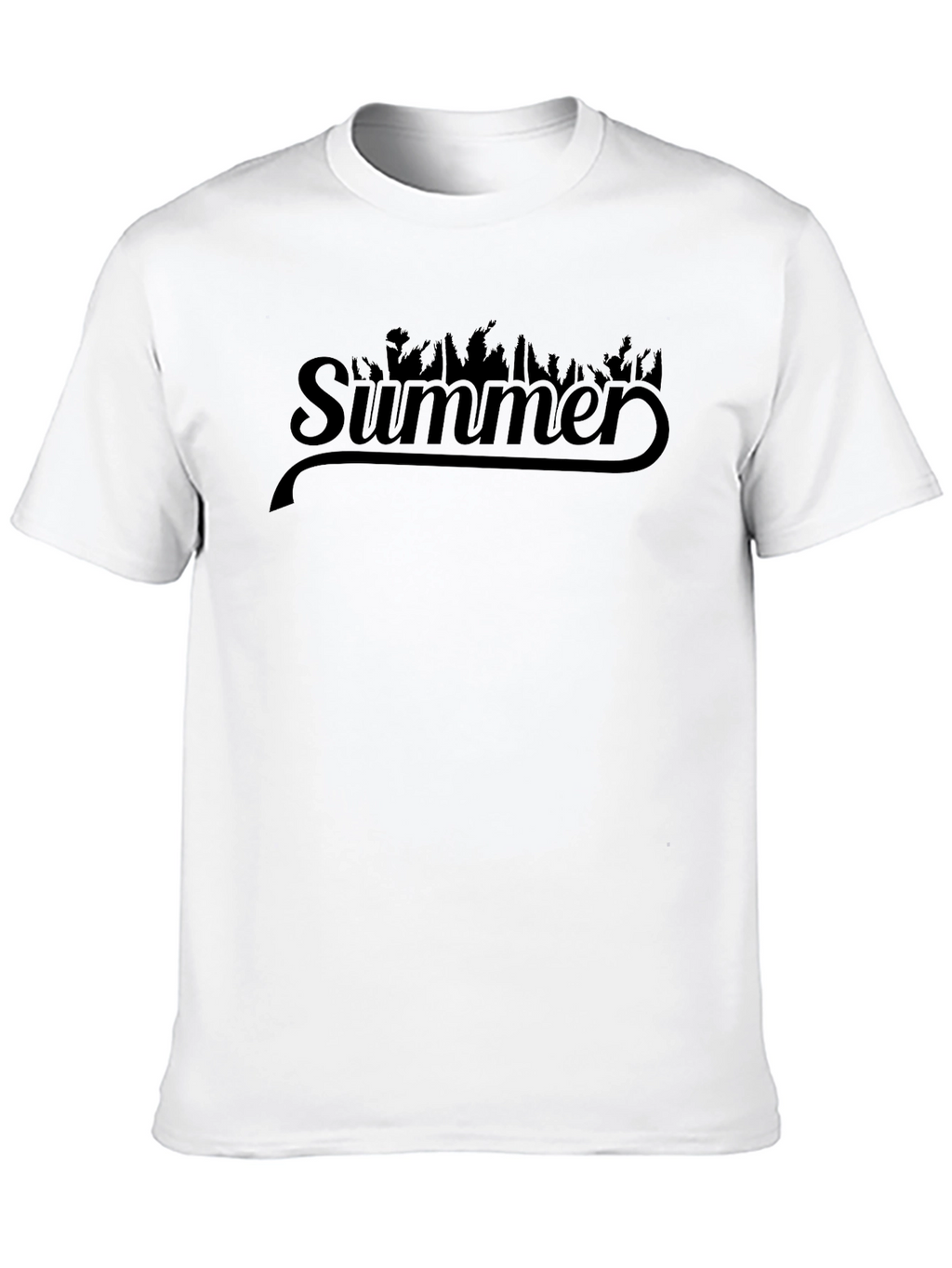 Summer Graphic Tee - Black Crew Neck T-Shirt
