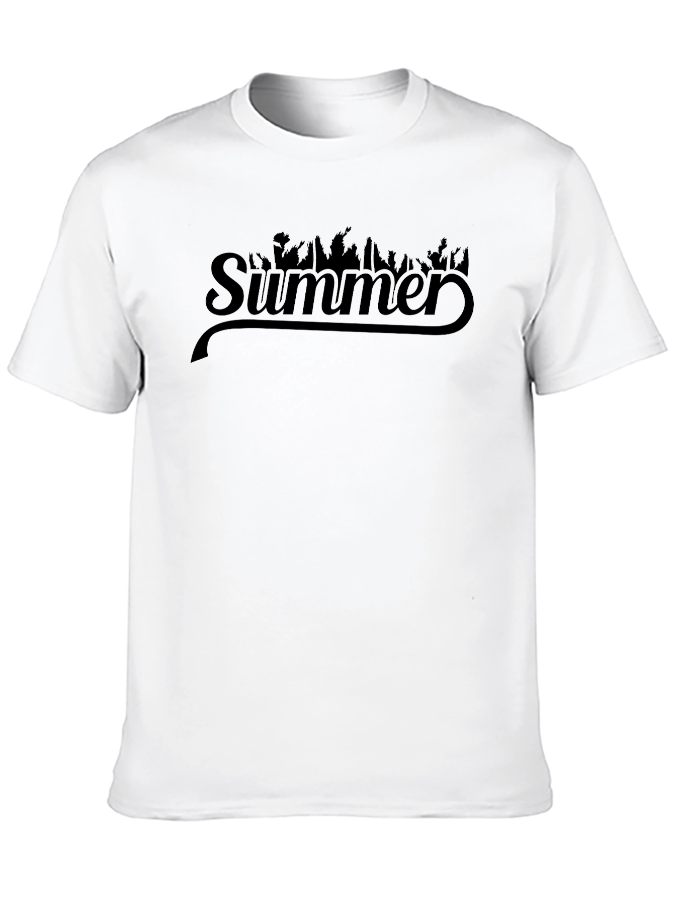Summer Graphic Tee - Black Crew Neck T-Shirt