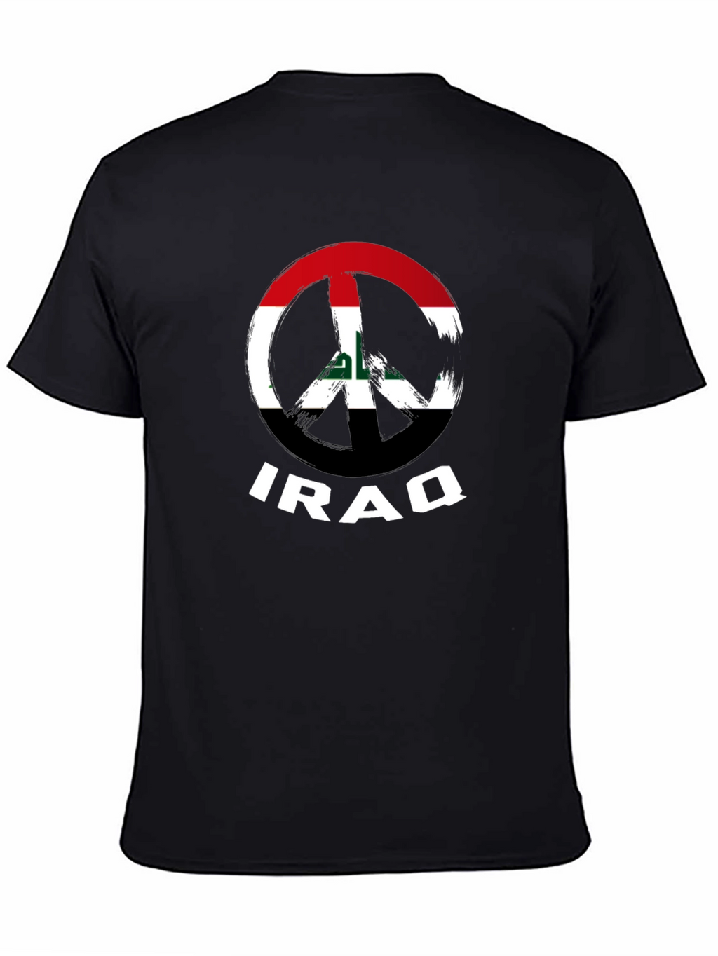 Iraq Peace Sign Flag T-Shirt - Black