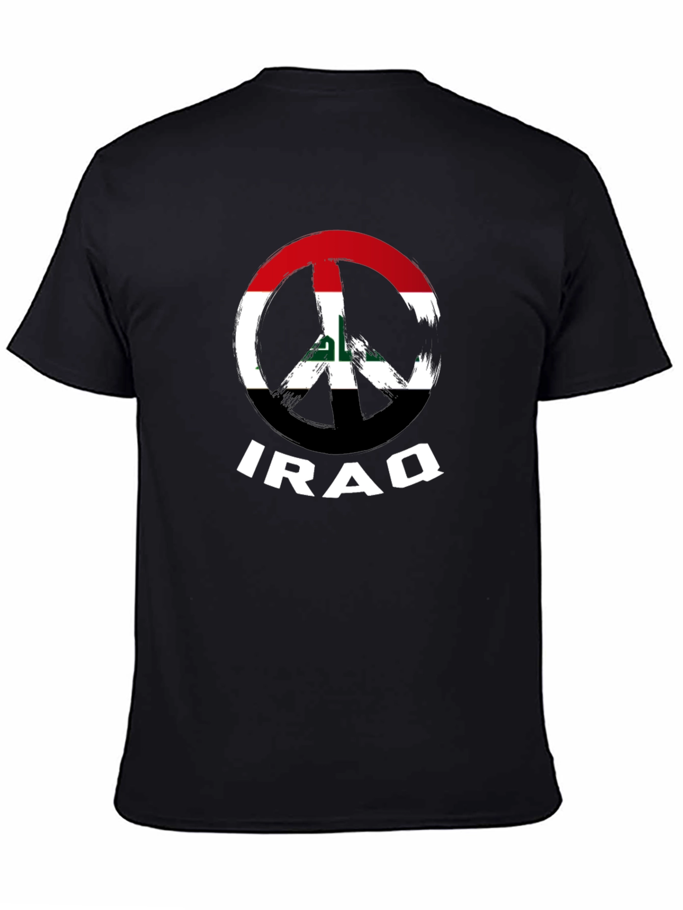 Iraq Peace Sign Flag T-Shirt - Black