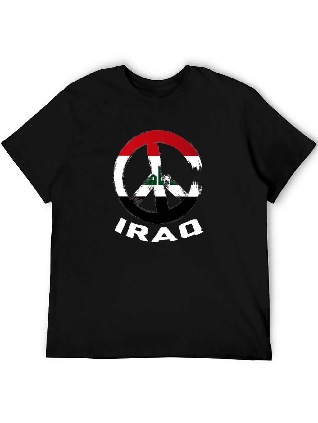 Iraq Peace Sign Flag T-Shirt - Black