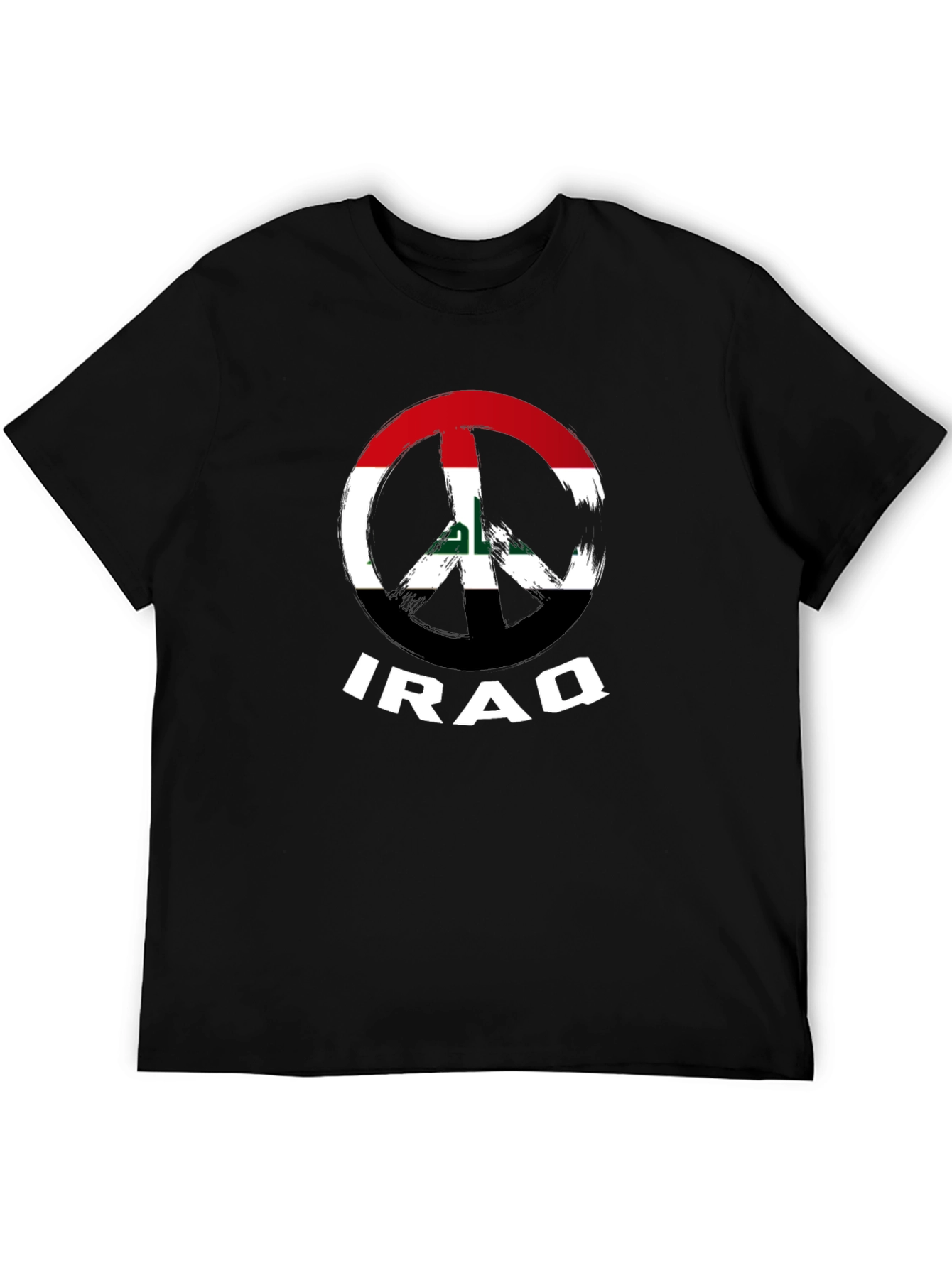 Iraq Peace Sign Flag T-Shirt - Black