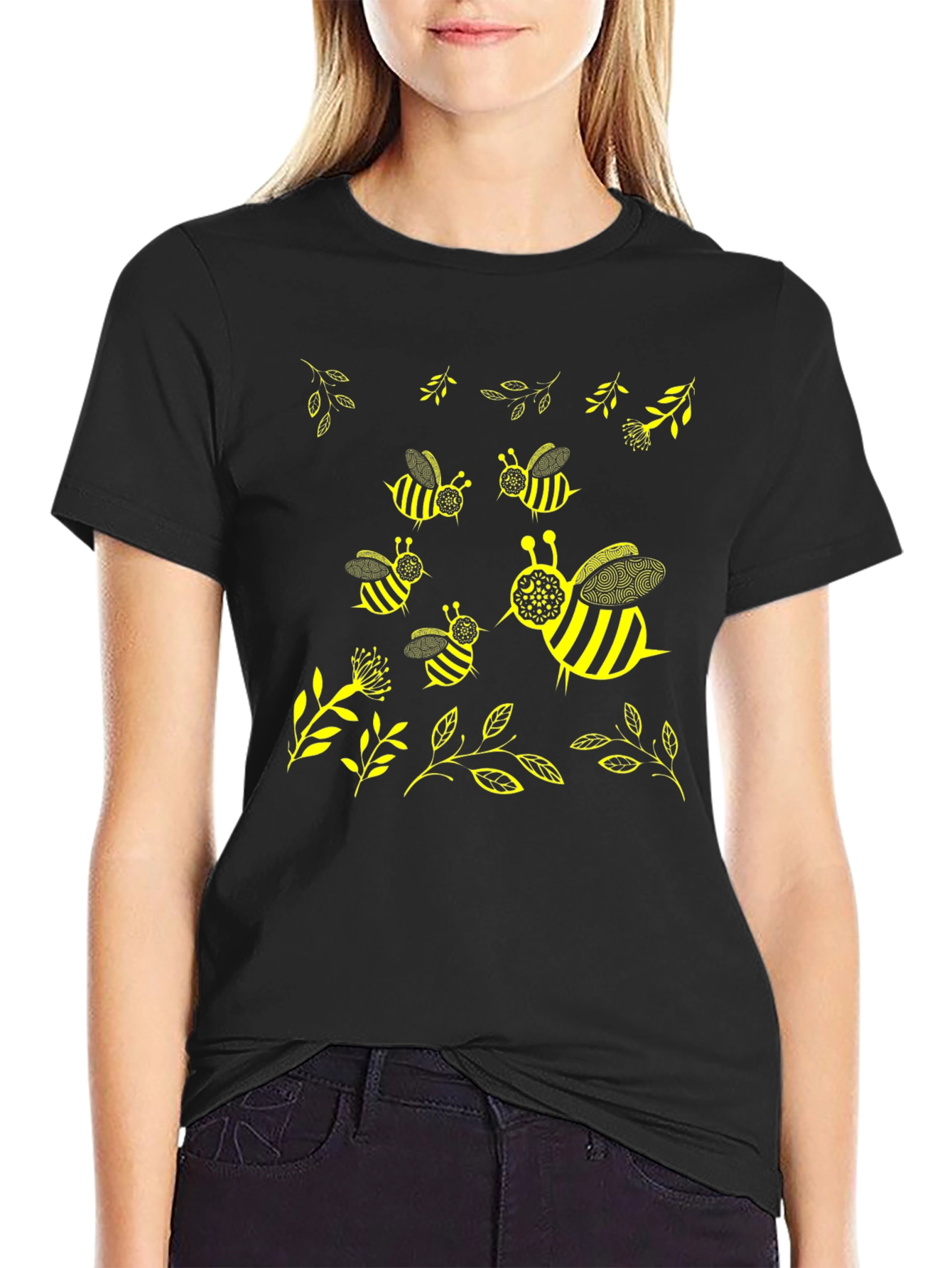 Buzz Worthy Bee T-Shirt - Black Cotton Tee