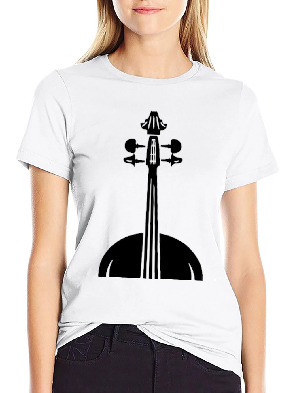 Violin Silhouette Black T-Shirt