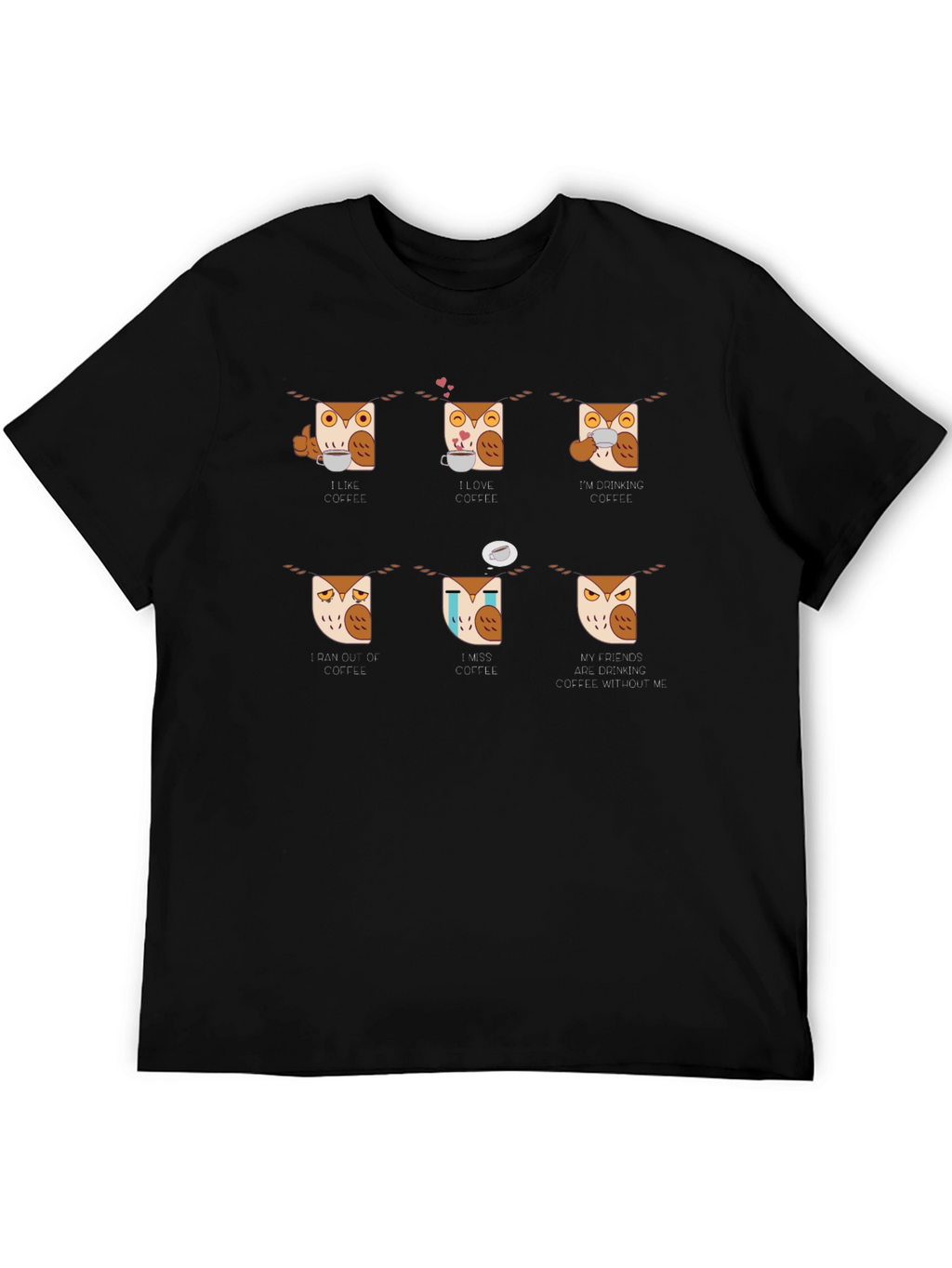 Coffee Owl T-Shirt - I Love Coffee Tee