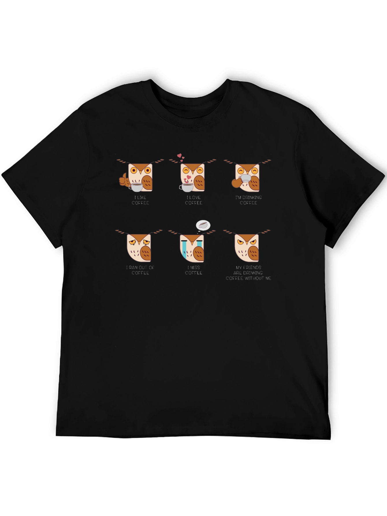 Coffee Owl T-Shirt - I Love Coffee Tee