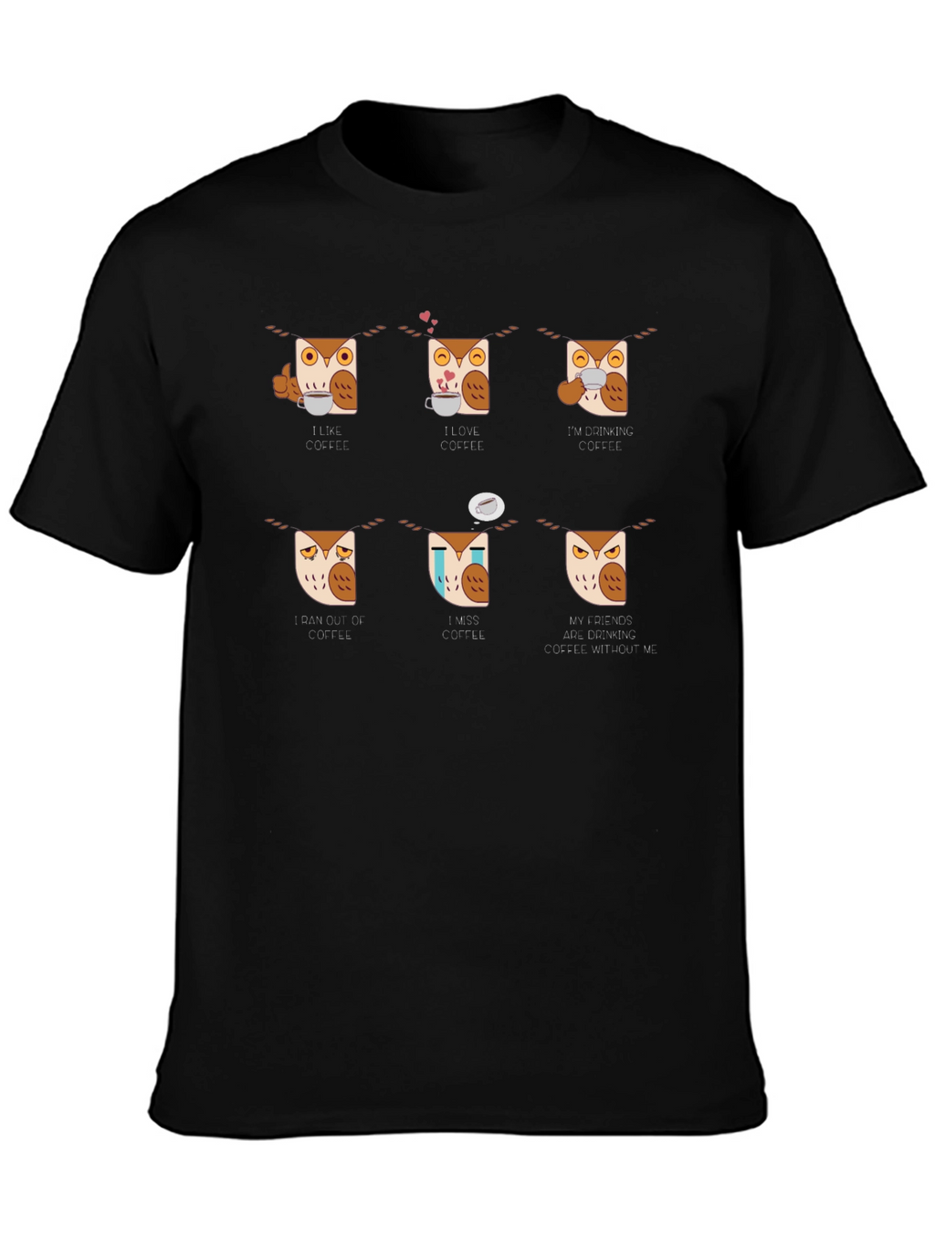 Coffee Owl T-Shirt - I Love Coffee Tee
