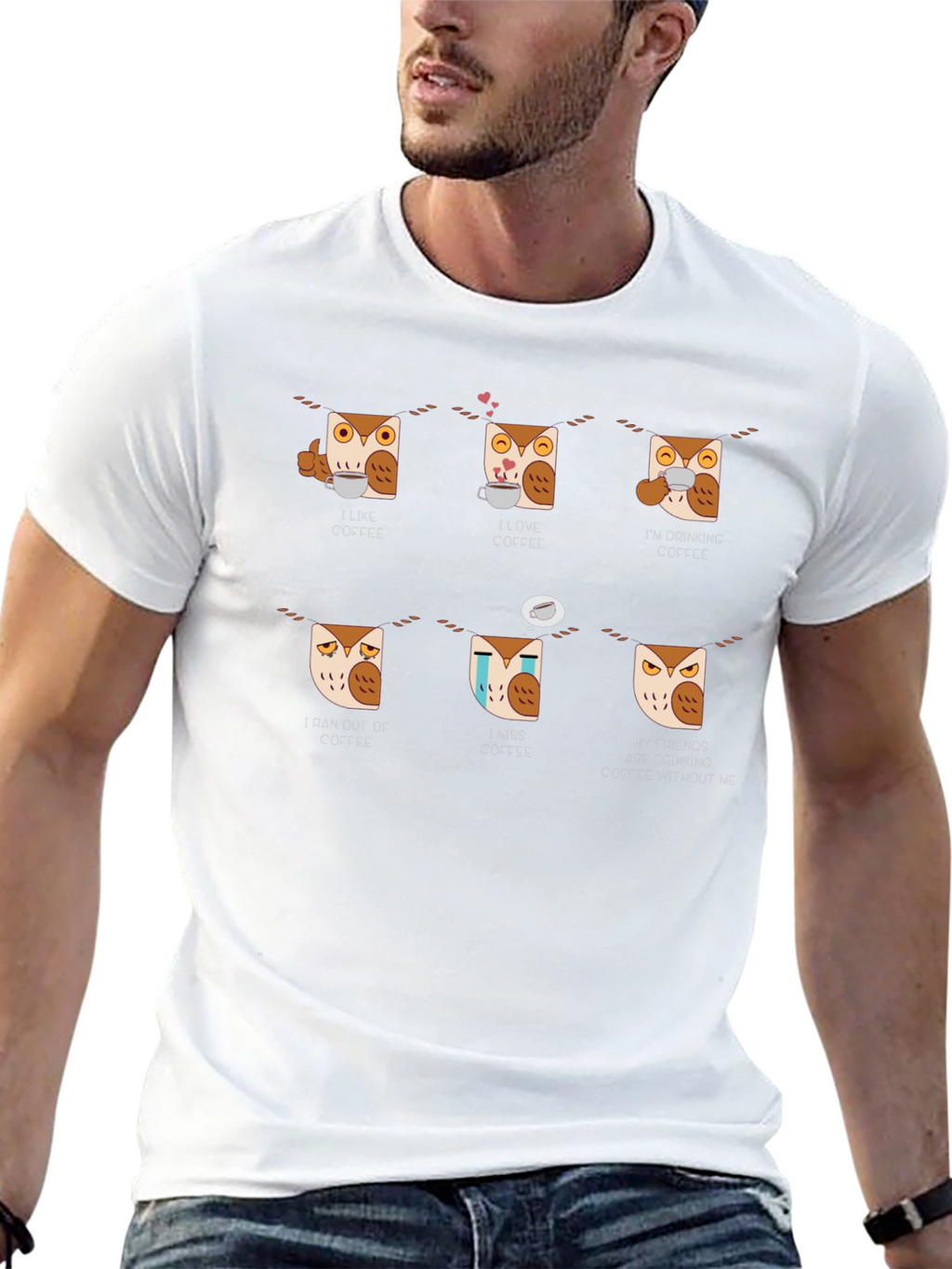 Coffee Owl T-Shirt - I Love Coffee Tee