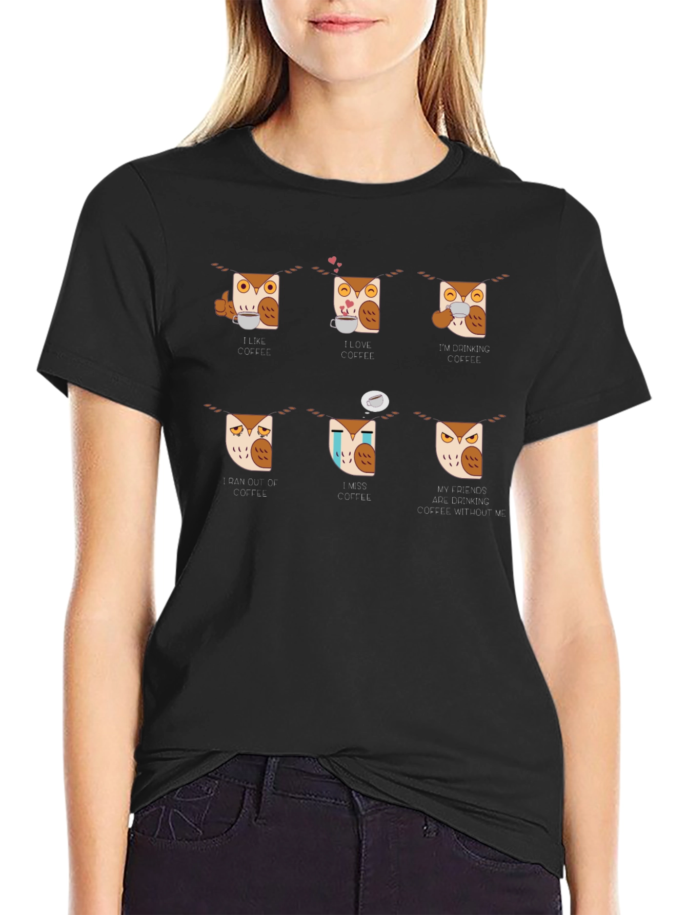 Coffee Owl T-Shirt - I Love Coffee Tee
