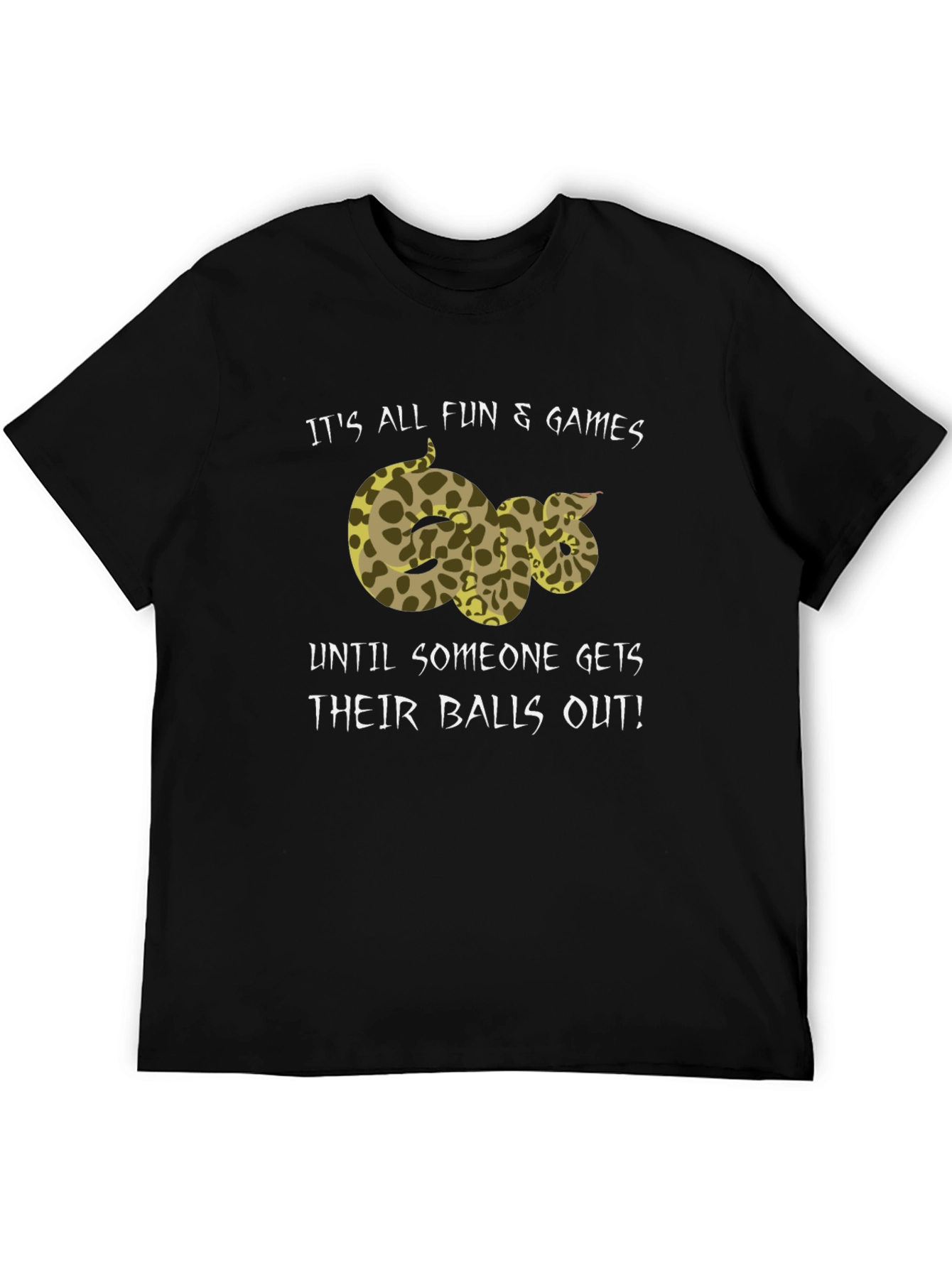 Funny Snake Graphic T-Shirt - Its All Fun & Games