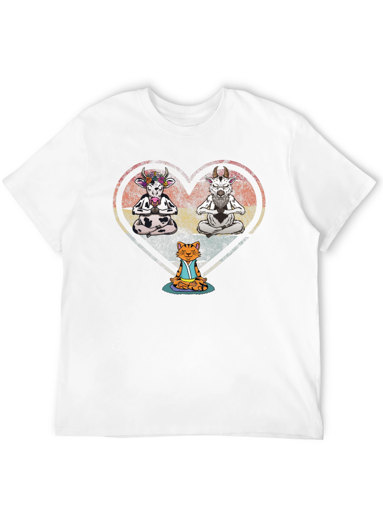 Yoga Animals Black T-Shirt