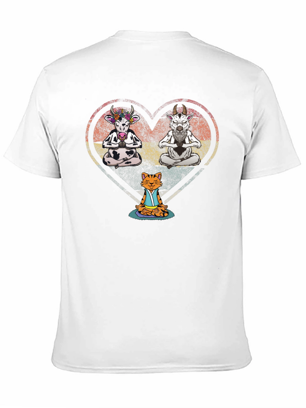 Yoga Animals Black T-Shirt