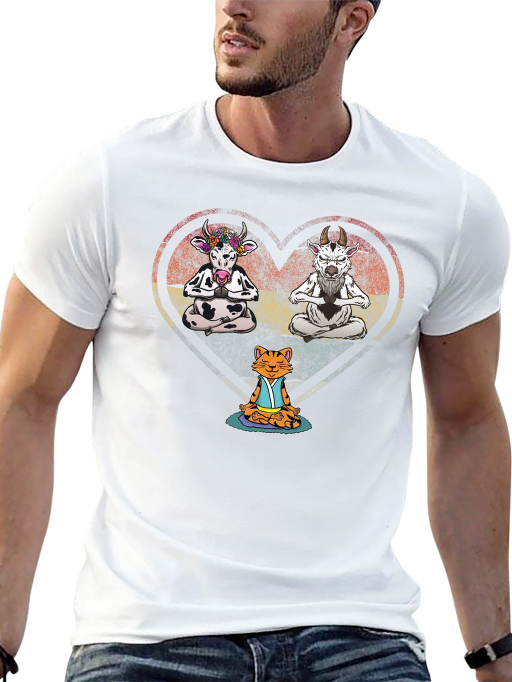 Yoga Animals Black T-Shirt